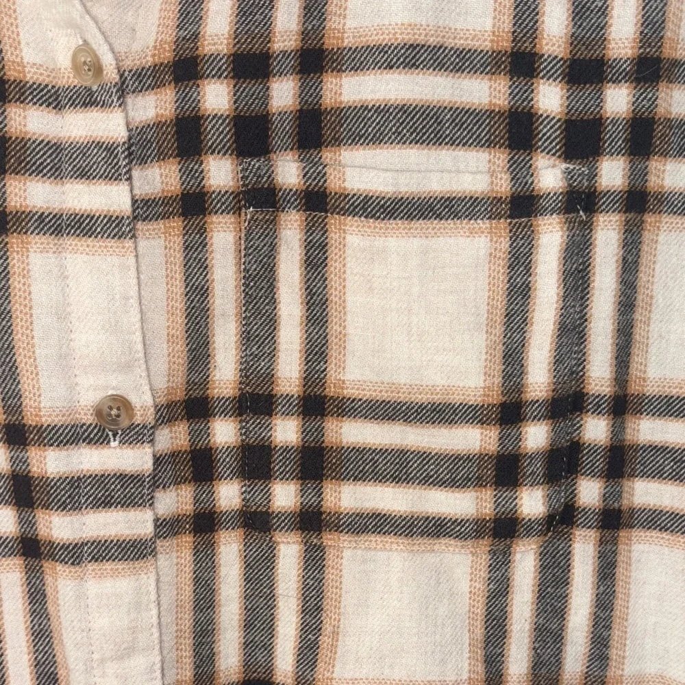 Old Navy Plaid Button Down Shirt - Black, Brown, White